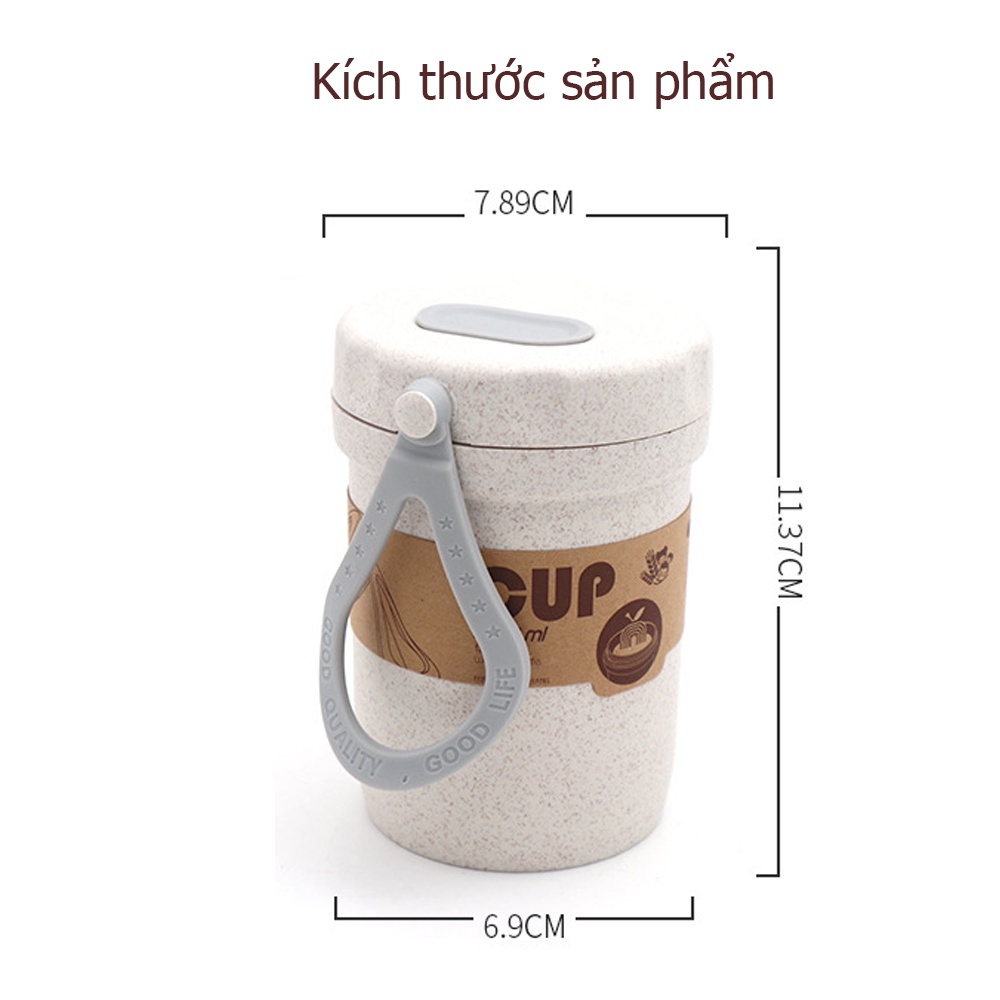 Cốc Giữ Nhiệt Lúa Mạch Dung Tích 300ml Chống Tràn An Toàn Khi Sử Dụng Bảo Vệ Môi Trường