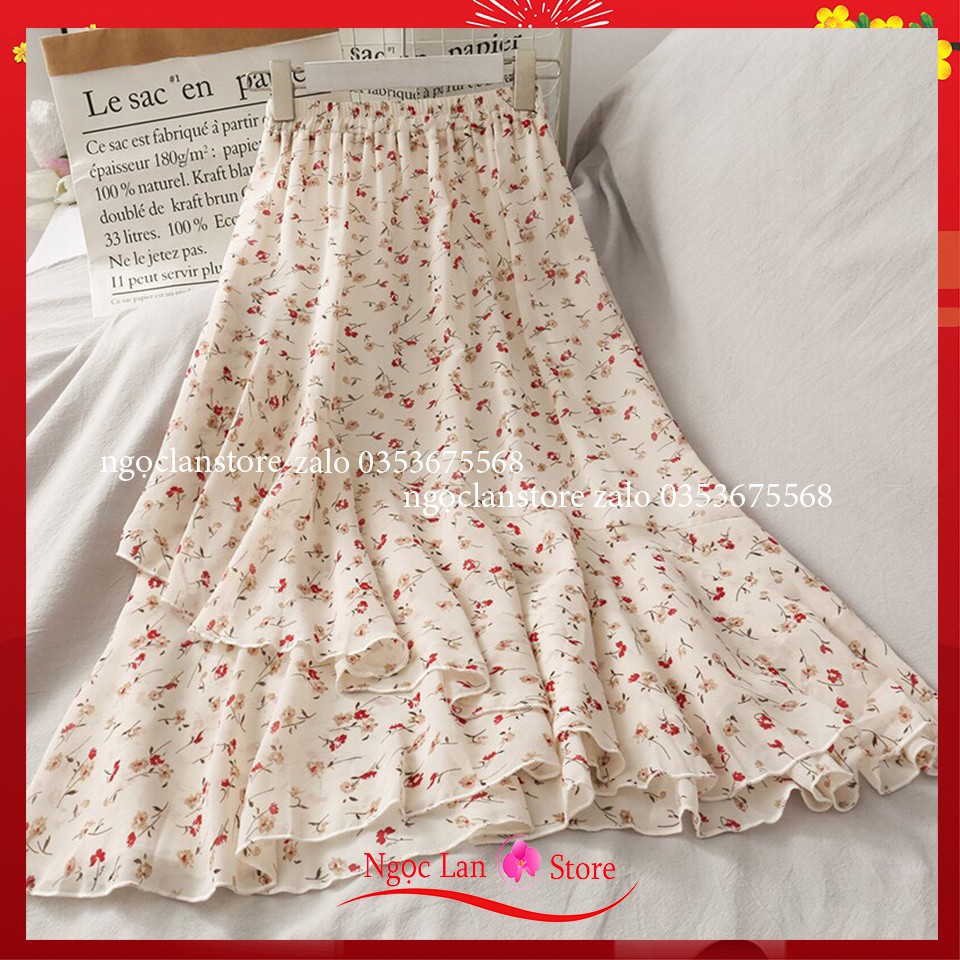 Chân váy Hoa Nhí Chiffon Siêu Đẹp