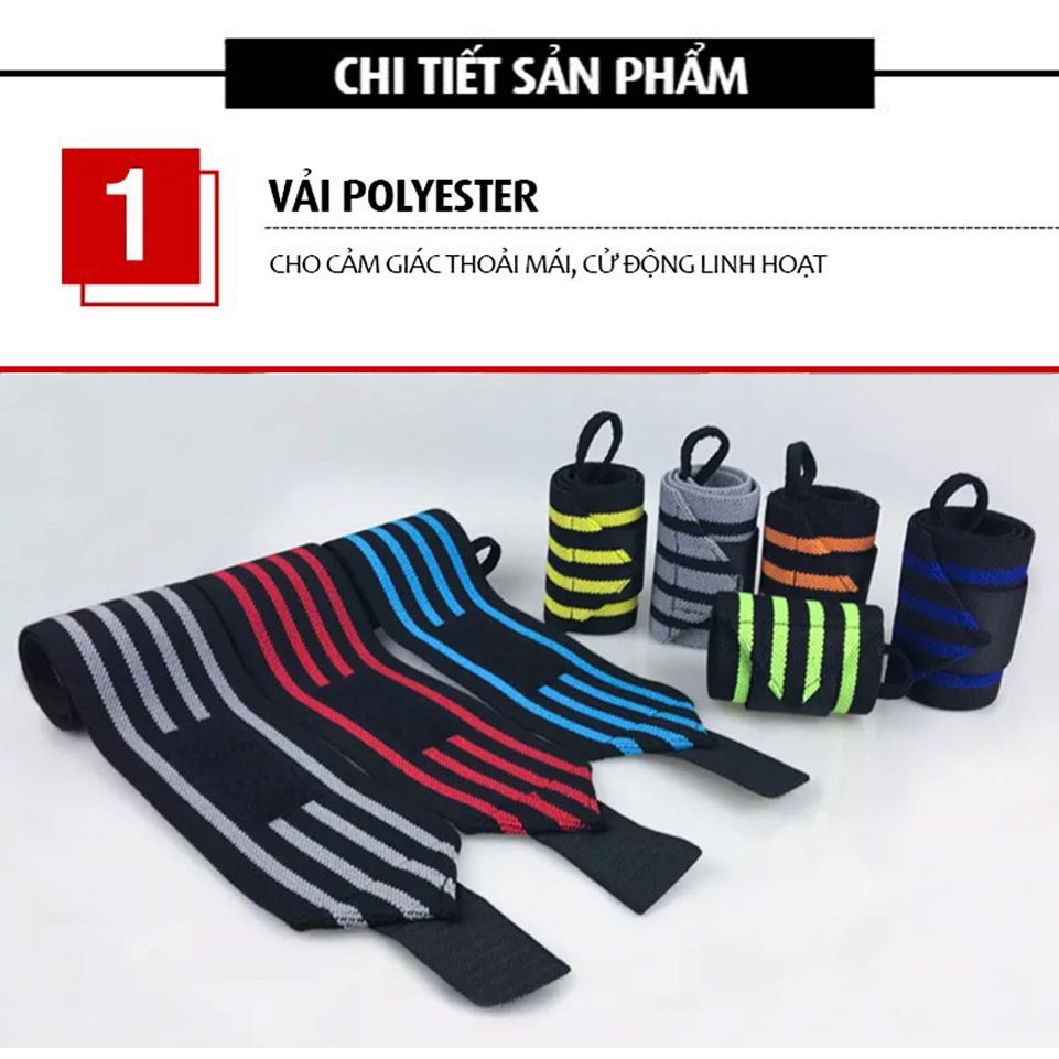 Đai Quấn Cổ Tay Hỗ trợ tập Gym, bảo vệ cổ tay hiệu quả