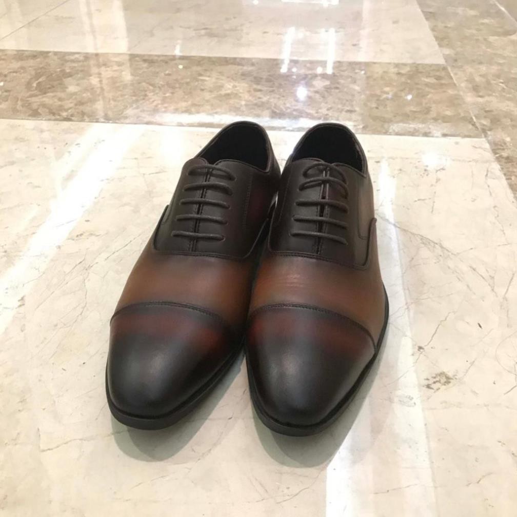 Giày tây nam da bò thật đế cao su, giày tây nam da cao cấp handmade hàng hiệu công sở chính hãng mh1 | BigBuy360 - bigbuy360.vn