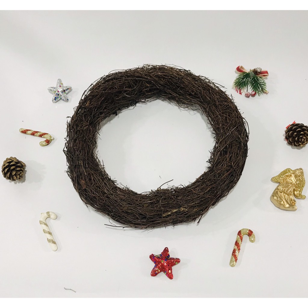 Vòng cây khô, vòng tổ chim (No85) vòng nguyệt quế, vòng rễ cây bện chắc chắn dày dặn nhiều size trang trí noel, handmade