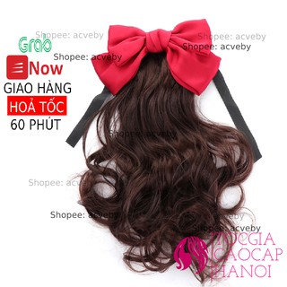 Tóc cột nơ xoăn dáng lỡ 38cm