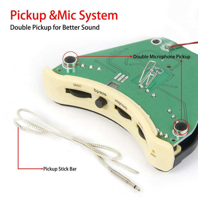 Pickup Eq 3 Band Có Micro Cho Đàn Guitar Acoustic
