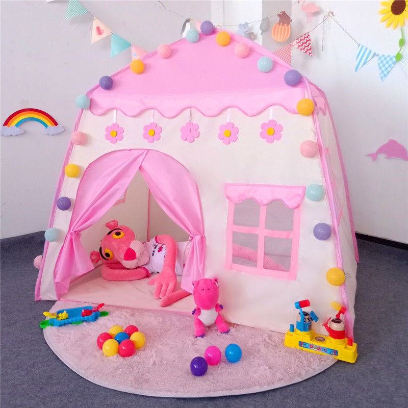 Nhà lều trẻ em Mange chơi lâu đài nội thất công chúa bé gái ngôi nhỏ búp bê của bạn quà tặng