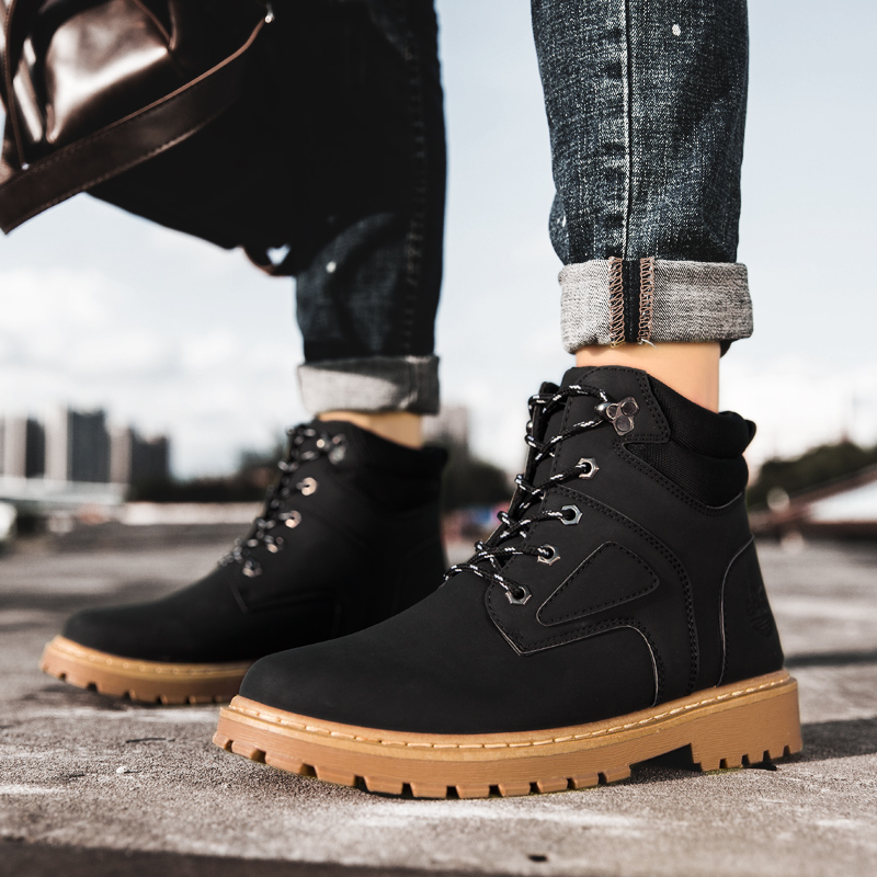 Giày Boot Martin Màu Trơn Mềm Mại Trẻ Trung Cá Hợp Thời Trang Cho Nam