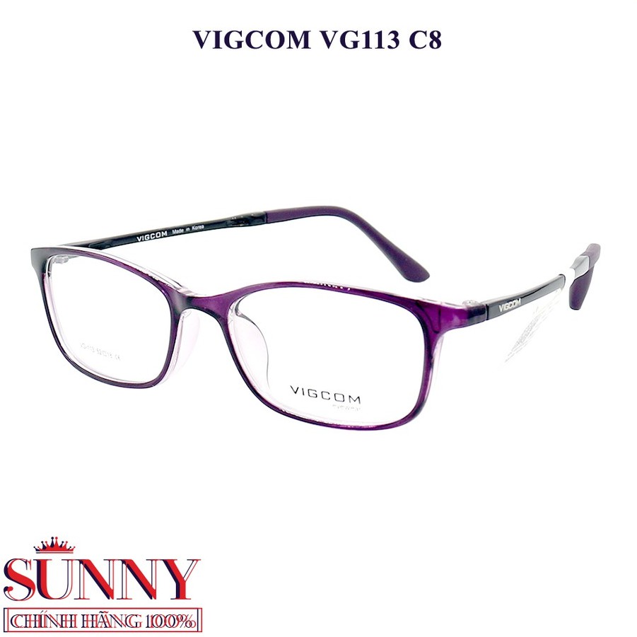 Gọng kính Vigcom VG113 (P2)  - sp chính hãng, bảo hành toàn quốc, có kem tem chống hàng giả do bộ công an cấp