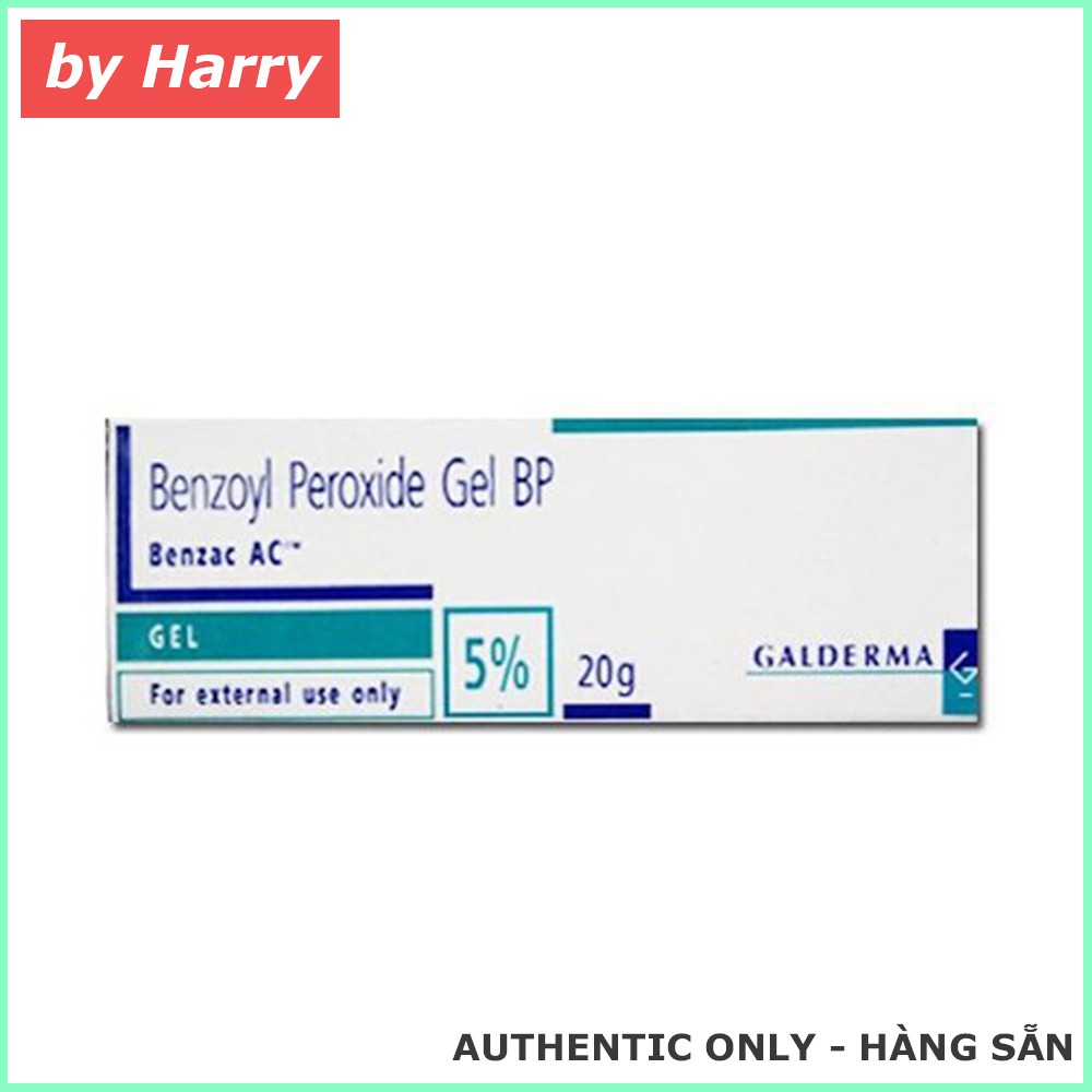 Benzac AC gel Ấn Độ (30g) 5% và 2.5% benzoyl peroxide, giảm mụn, hết mụn - by Harry