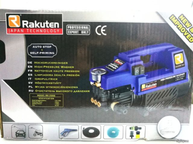 Máy rửa xe áp lực Rakuten 2.0Hp 2000w JapanTech
