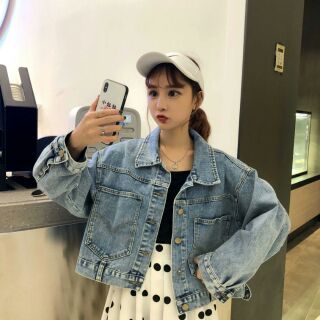 (Order/ Video thật) Áo khoác denim dáng ngắn cực chất
