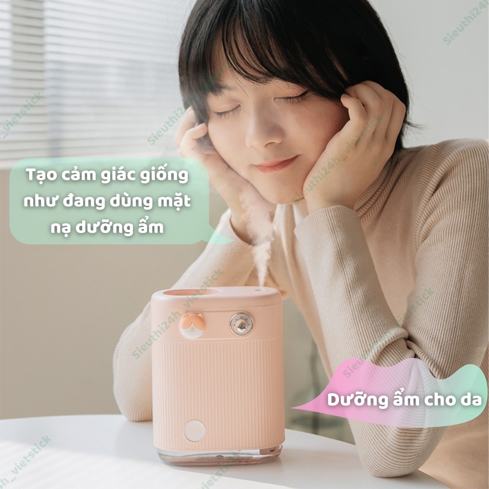 Máy Phun Sương Tạo Độ Ẩm Làm Mát [ SIÊU CUTE ] Đa chức năng dung tích 520ml Xông Tinh Dầu, Siêu Tiện Lợi