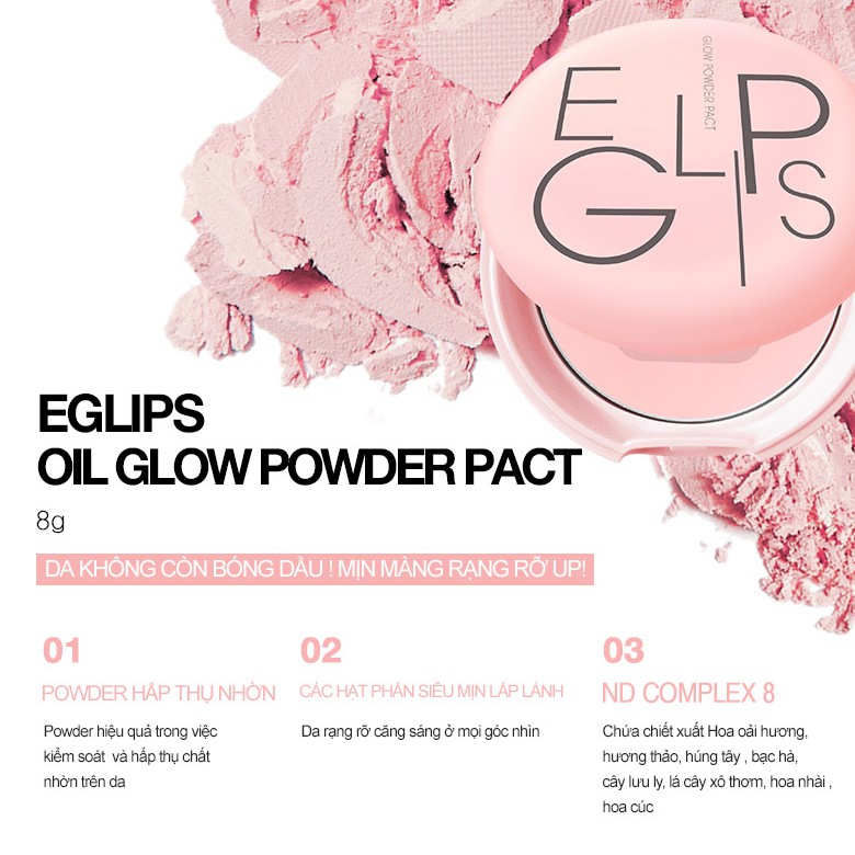 Phấn phủ dạng nén Eglips Glow Powder Pact 8g | BigBuy360 - bigbuy360.vn