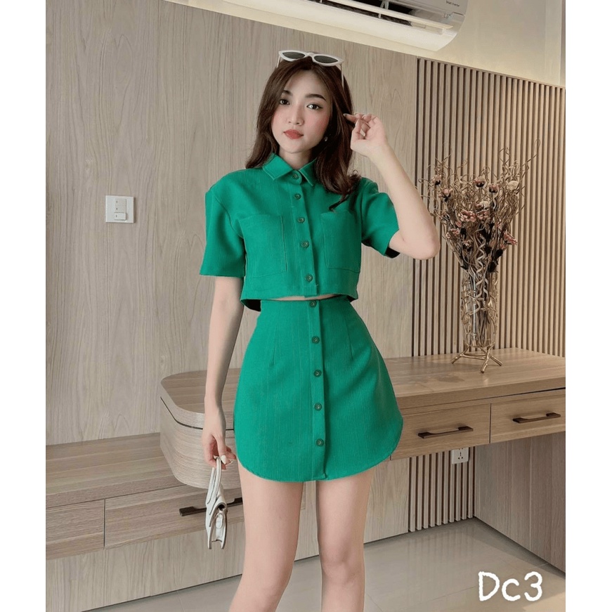 SÉT BỘ TUYẾT MƯA ÁO KIỂU TÚI HỘP CROPTOP TÔN DÁNG NĂNG ĐỘNG SANG CHẢNH TT