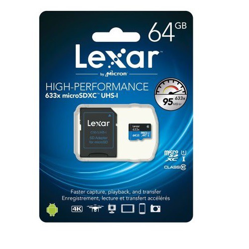 [Mã ELFLASH2 hoàn 10K xu đơn 20K] Thẻ nhớ MicroSD Lexar 64GB class 10 U3 | BigBuy360 - bigbuy360.vn