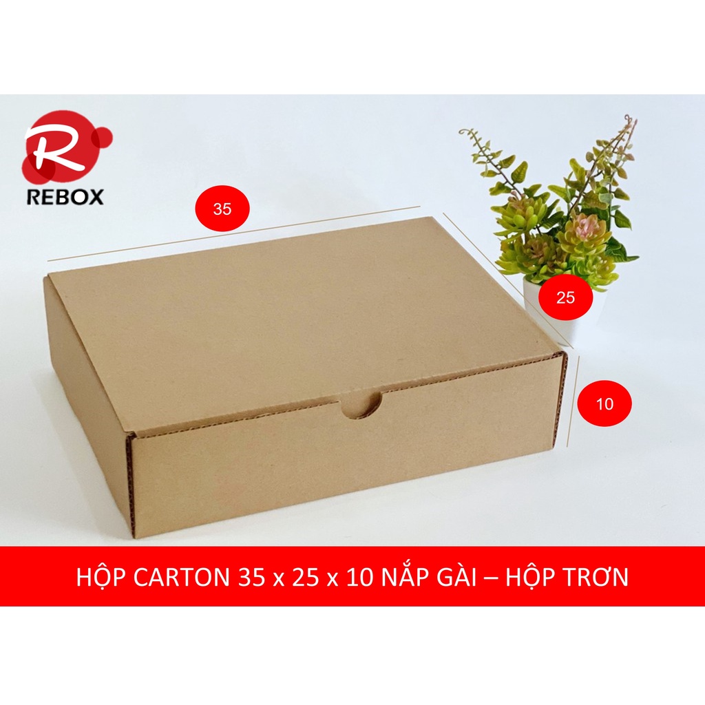 Hộp 35x25x10 nắp gài - Combo 25 hộp carton gói hàng quần áo quà tặng