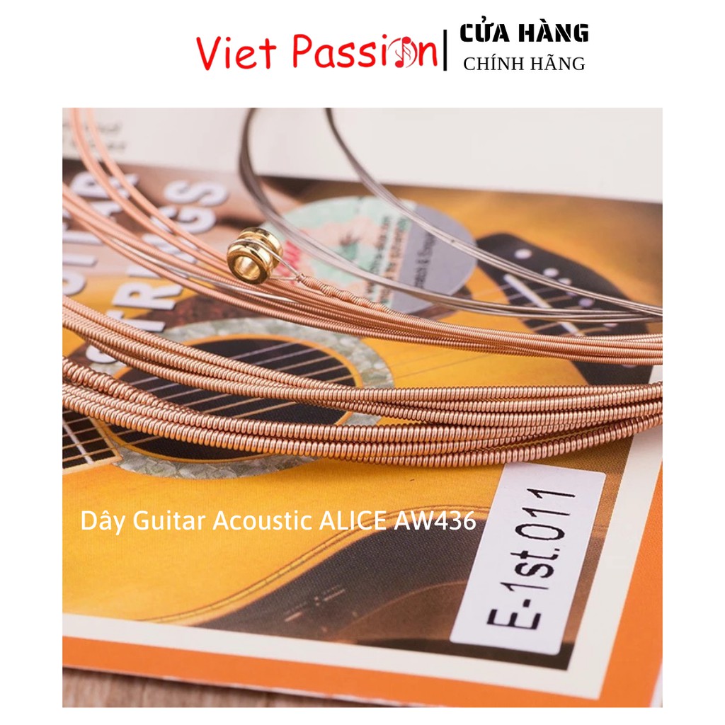 Dây lẻ 1, 2, 3, 4, 5, 6 guitar acoustic bộ Alice A206, AW436 chính hãng thay dây 1 thường bị đứt VietPassion