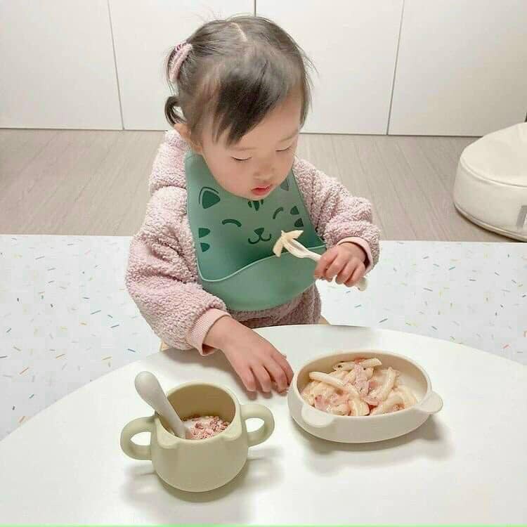 Cốc uống nước Silicon hình gấu cho bé* Silicone Bear Cup* Chính hãng Bluemama Hàn Quốc [Không có nắp]