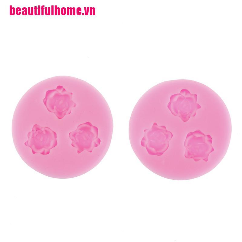 Khuôn Làm Bánh Chất Liệu Silicone Hình Hoa Hồng 3d Sáng Tạo