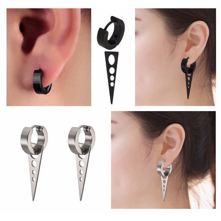 Bông Tai Nam Đeo Được 2 Kiểu Chất Liệu Titan Cao Cấp TT 0858 - 1 cặp