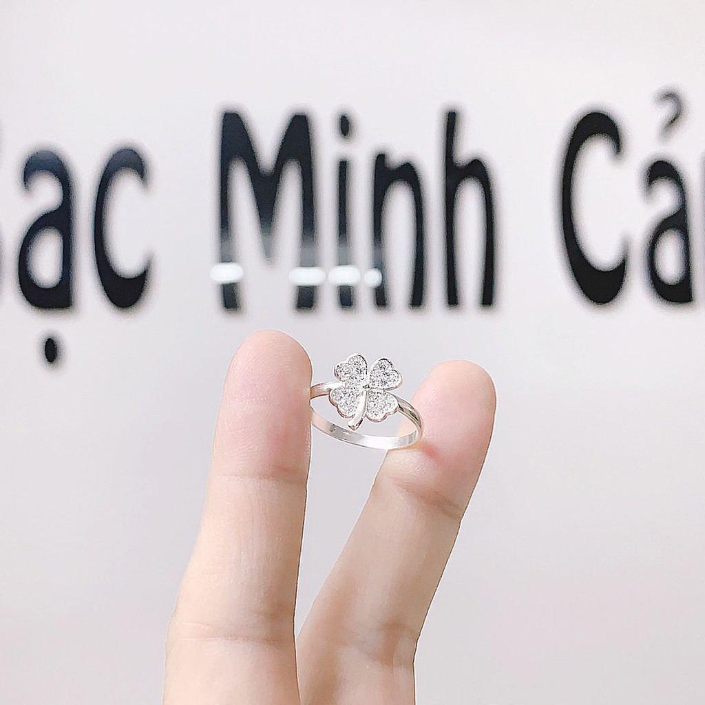 Nhẫn Bạc Cỏ 4 Lá Có Đuôi May Mắn - Minh Canh Jewelry