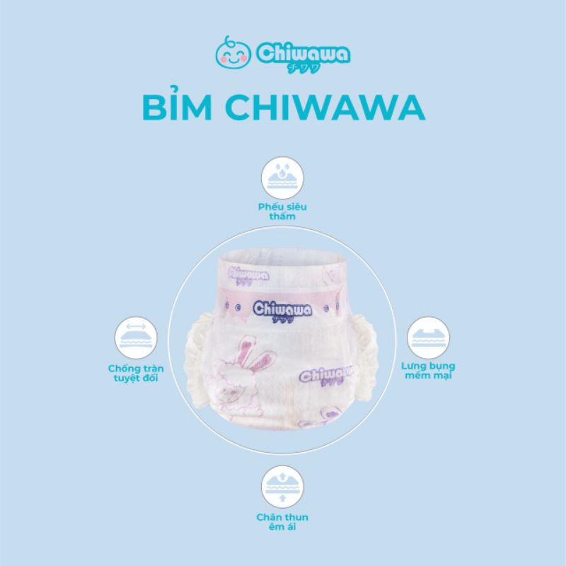 Tã/ bỉm quần Chiwawa size M60/L58/XL52/XXL50/XXXL46