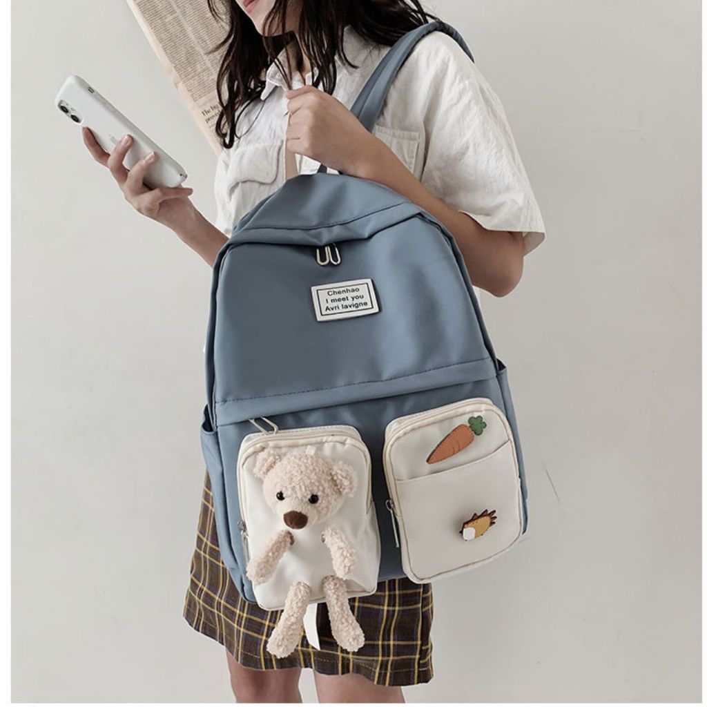 (HOT) Balo Ulzzang nữ Balo thời trang nữ KR 358- Vải dù cao cấp chống nước, Size 40 vừa laptop, 4 màu lựa chọn- KARA 358