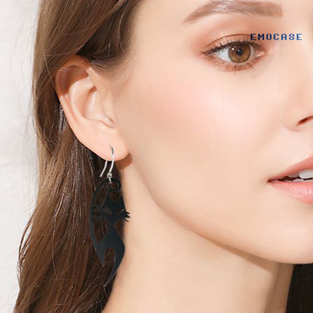 1 Đôi Khuyên Tai Hình Mèo Đen Đáng Sợ