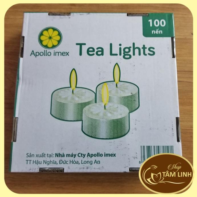 Nến Tealight Cháy 2h Hoa Mai Bông Mai Hộp 100 Viên Nến Không Khói Sáp Paraffin 2 tiếng