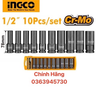 Đồ nghề ingco bộ 10 đầu tuýp dài 1/2" hkissd12102l