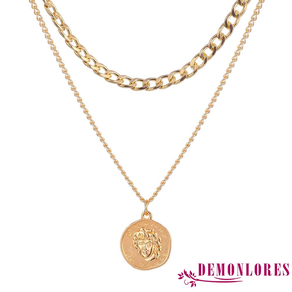 Dây chuyền trang trí mặt hình đồng xu kiểu dáng cổ điển dành cho nữ
