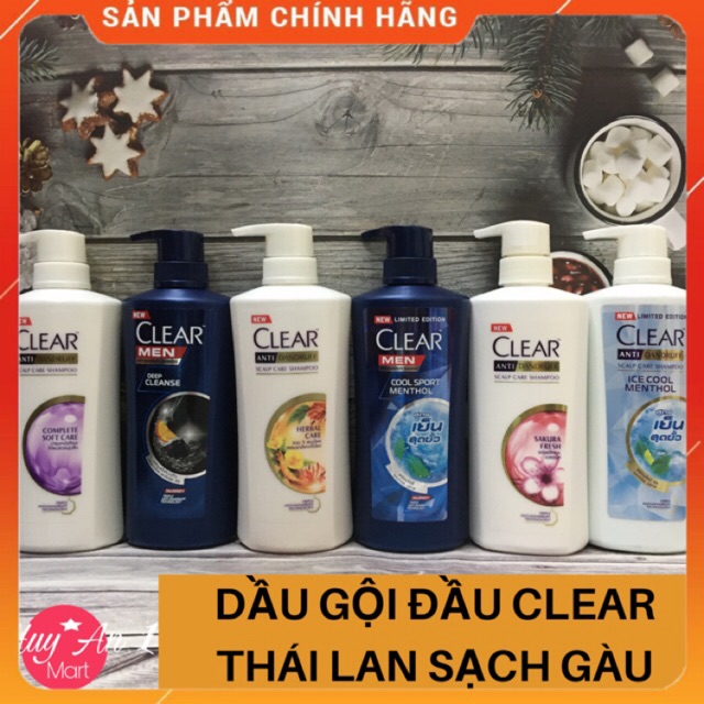 [FREESHIP 50k] Dầu gội đầu SẠCH GÀU Clear Thái Lan 450ml các vị CAO CẤP