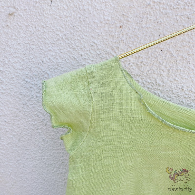 Áo Thun Tay Ngắn Bằng Cotton Thời Trang Mùa Hè Phong Cách Hàn Quốc Dành Cho Trẻ Em