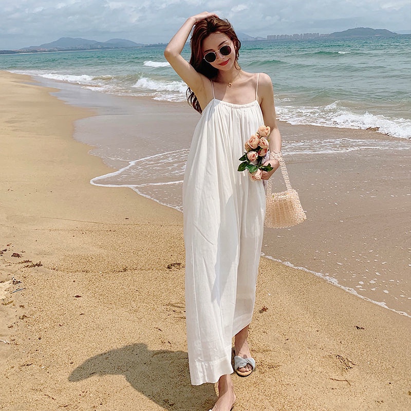 Beach holiday dress White halter dress