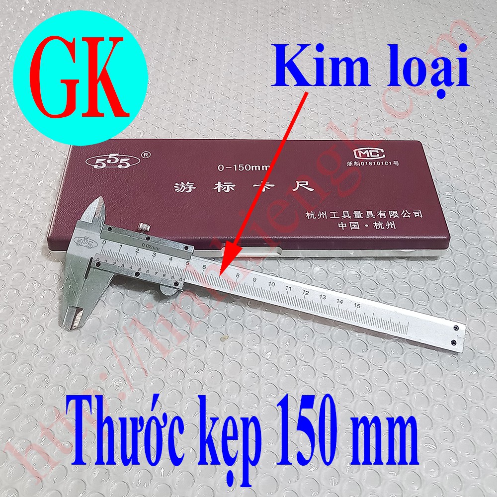 Thước kẹp chính xác 150mm thân kim loại chắc chắn