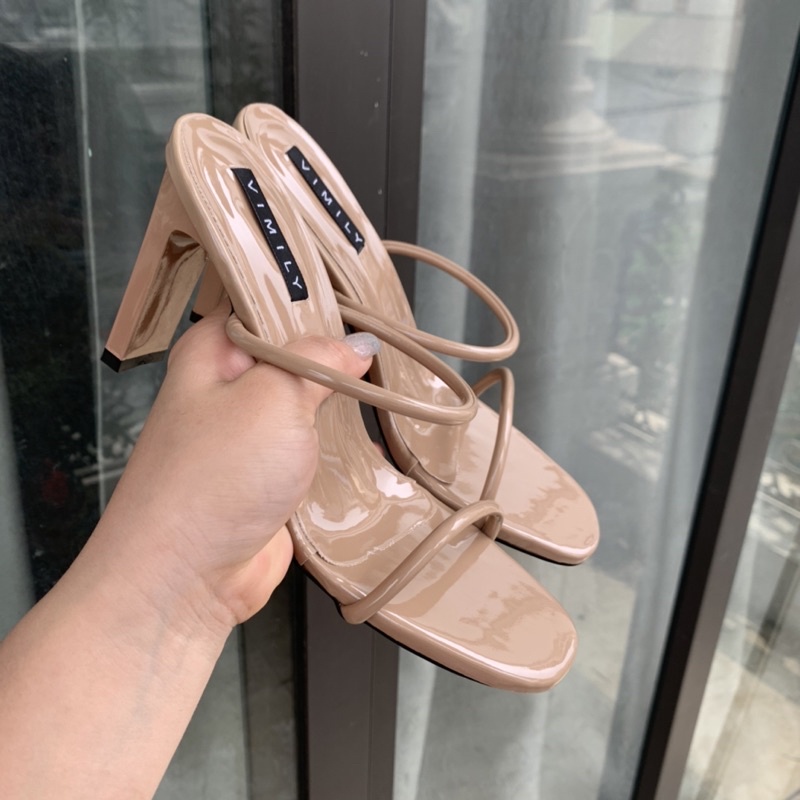 GUỐC CAO GÓT 9phân 2DÂY MẢNH,SANG CHẢNH 3 MÀU TRẮNG ĐEN NUDE