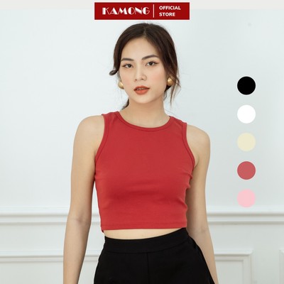 Áo thun ba lỗ nữ KAMONG kiểu dáng croptop A144