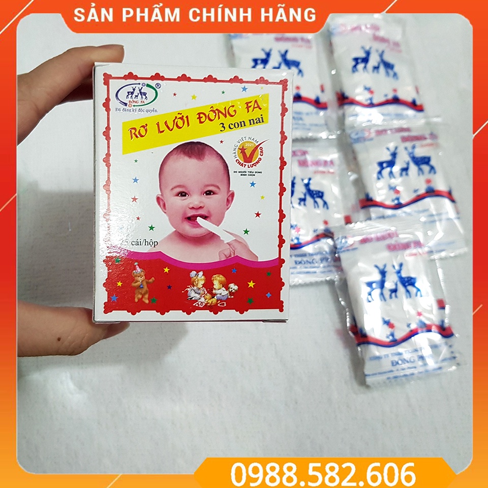 Combo 25 Miếng Tưa Lưỡi Đông Fa 3 Con Nai / Rơ Lưỡi Cho Bé (1 HỘP) - 838501545213