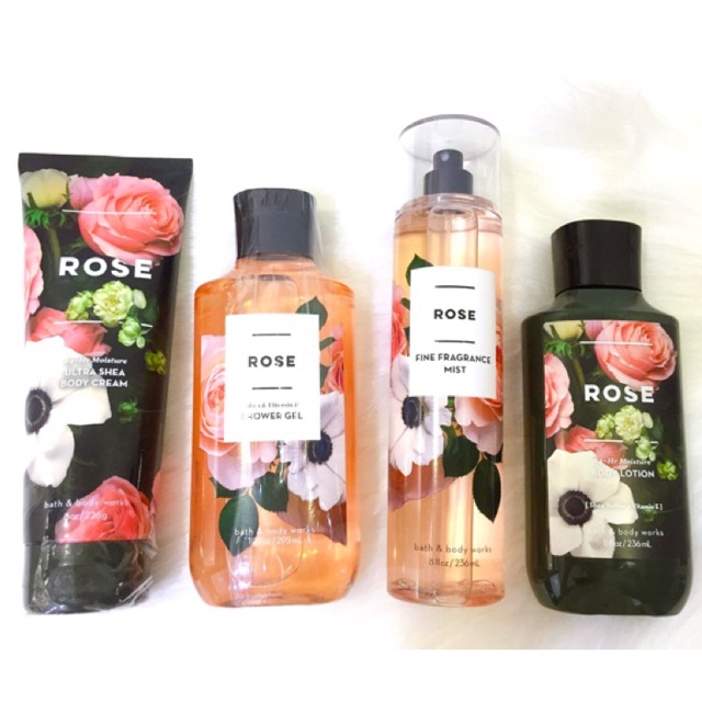 Bộ Sản Phẩm Tắm Dưỡng Mịn Xịt Thơm Toàn Thân Bath &amp; Body Works All Blooms Collection - Rose