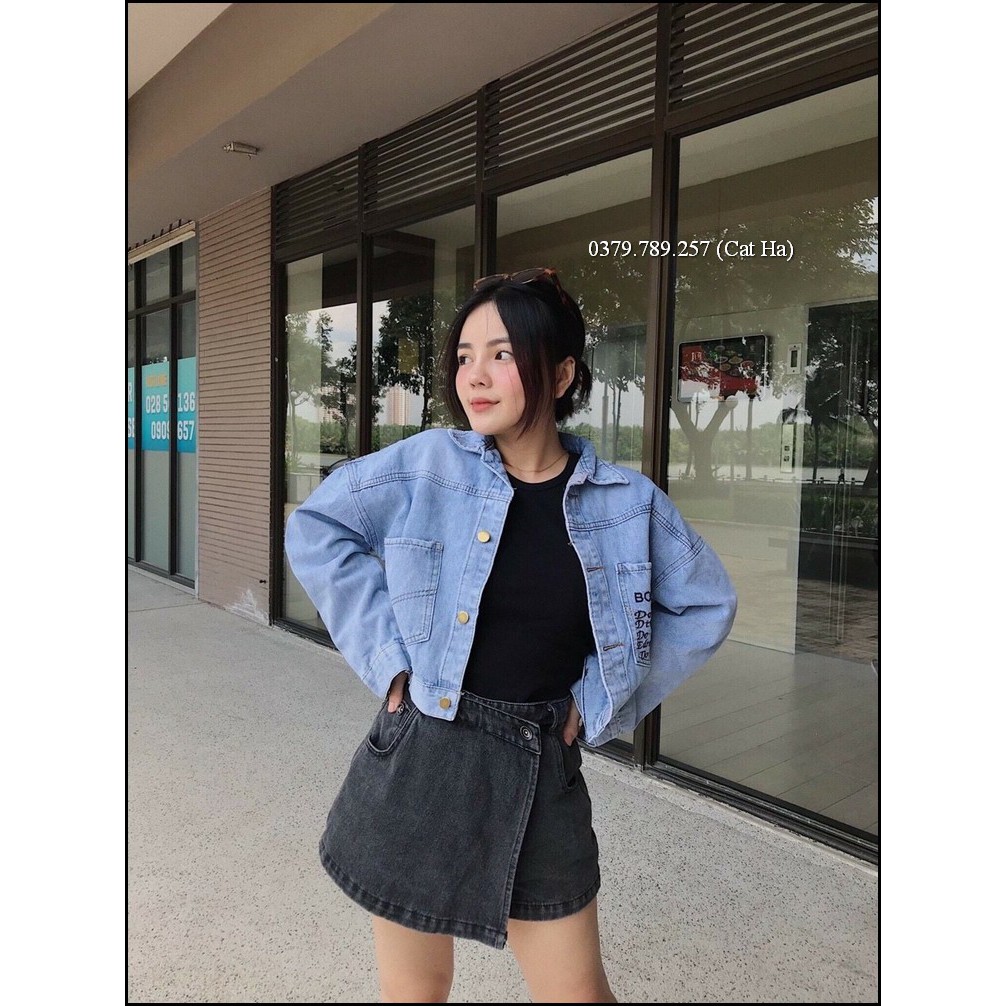 Áo khoác jean nữ BB cao cấp form dưới 58Kg Happy Times 3 BB78