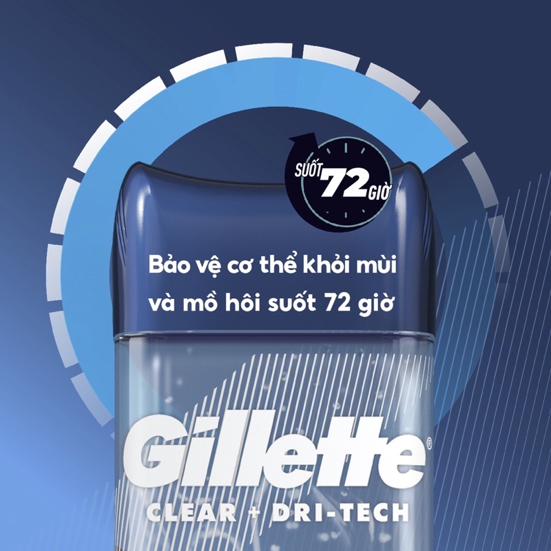 Lăn khử mùi nam Gillette Clear Gel 107g Sport Active , 5X Clase Mundial