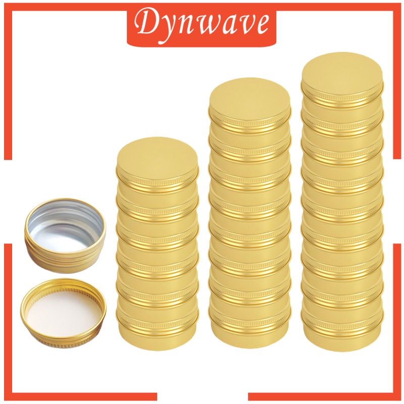 [DYNWAVE] 24Pcs 15ml Tin Cans Screw Lid Round Aluminum Case Containers Versatile Uses