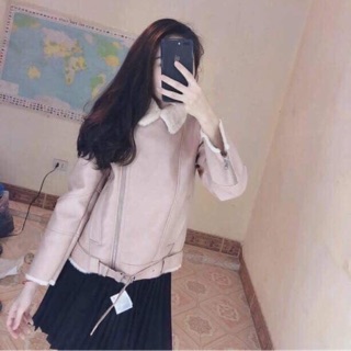 Áo da lộn kid zara