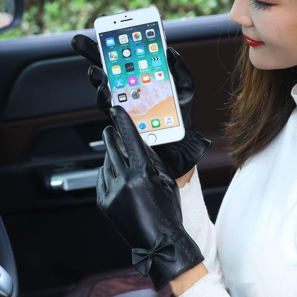 IVORY Găng Tay Da Pu Hở Ngón Chống Thấm Nước Unisex