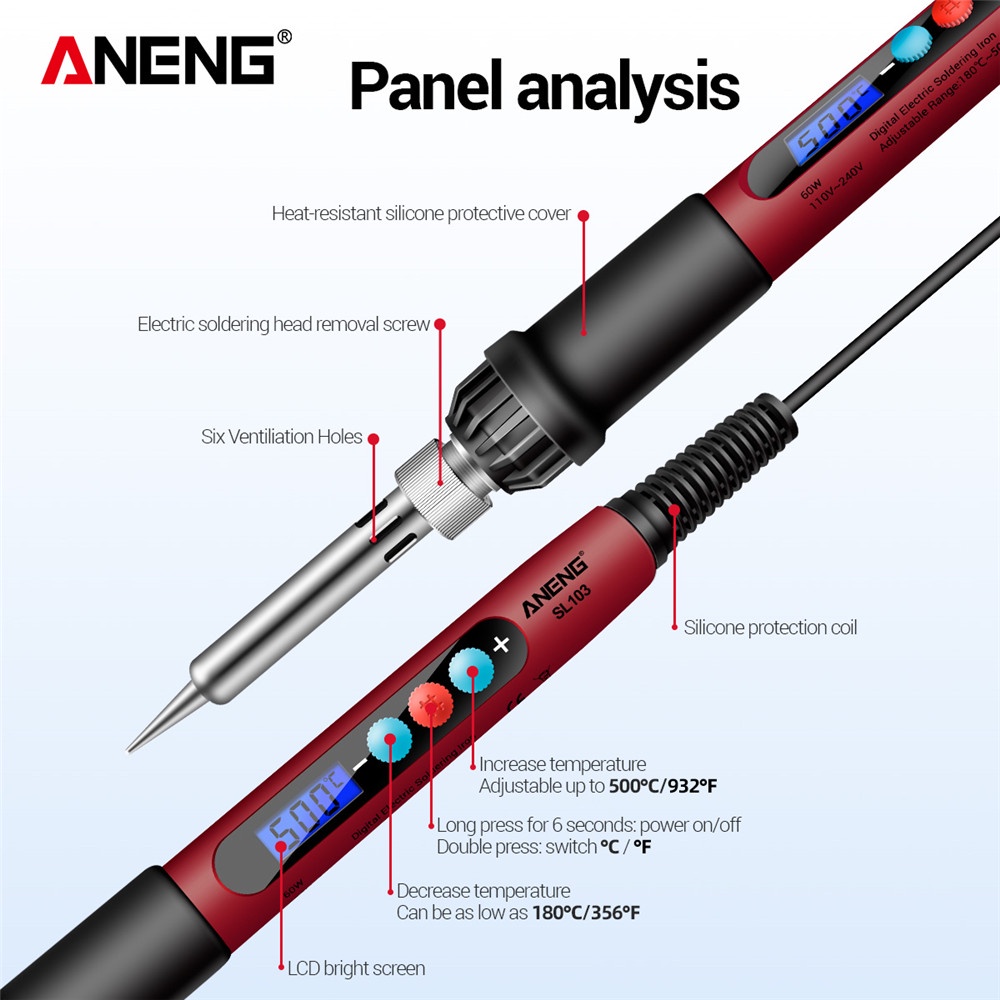 Mỏ Hàn Điện Có Màn Hình Hiển Thị Nhiệt Độ ANENG SL103