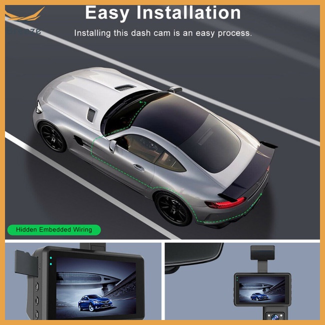Camera Hành Trình Hai Ống Kính Kép Màn Hình Hd 3 inch Gắn Trước Và Sau Cho Xe Hơi