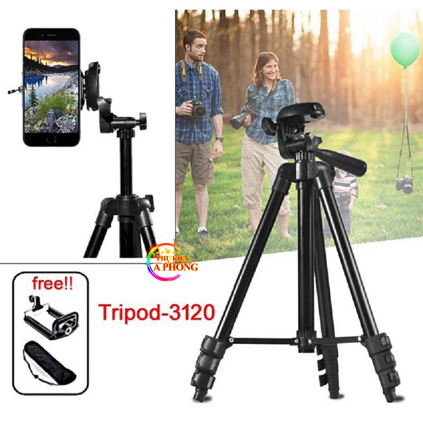 Tripod Giá Đỡ Điện Thoại 3 Chân làm gậy chụp hình hay Tripod Máy Ảnh dùng để livestream, Quay Phim Đa Năng