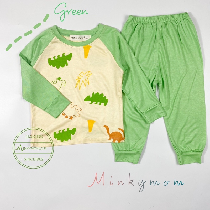 Bộ Dài Tay Minky Mom Thun Lạnh Cotton Họa Tiết Dễ Thương Cho Bé 6-17kg