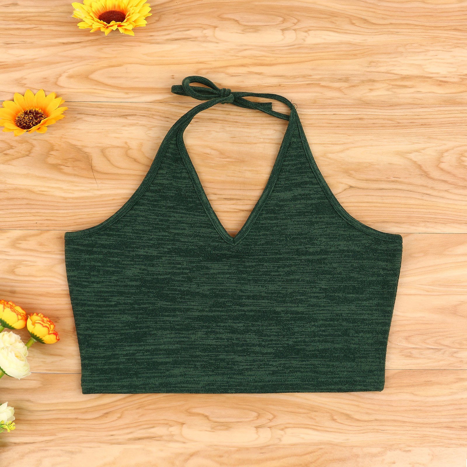 Áo Croptop Sát Nách Cổ Chữ V Màu Trơn Cho Nữ | BigBuy360 - bigbuy360.vn