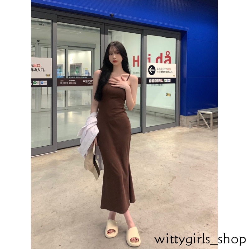 Wittygirls-đầm Đuôi Cá Dáng Dài Thời Trang Mùa Thu Cho Nữ