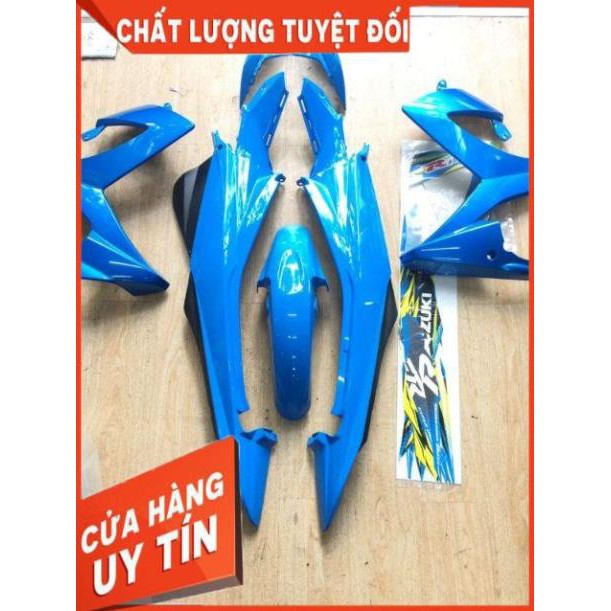 Dàn áo Raider Xăng cơ/ Satria Fu xanh GP kèm tem NHẬP KHẨU CHÍNH HÃNG SUZUKI INDONESIA