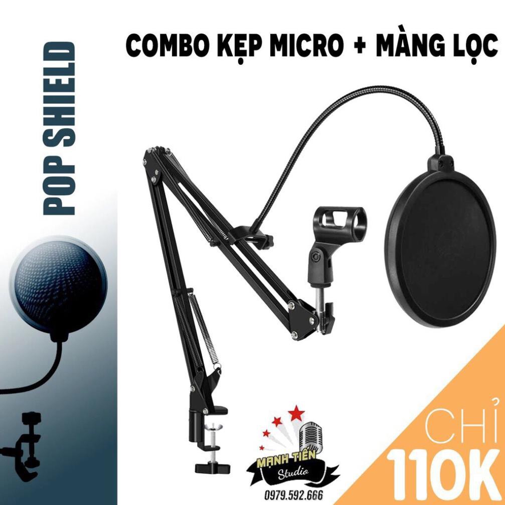 [Combo Tiết Kiệm] Kẹp + Lọc micro thu âm, livestream fb, live shopee, hát karaoke phòng thu, để bàn tiện lợi, bền bỉ